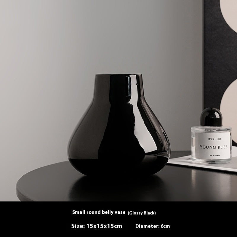 Ceramic Round Belly French High Sense Decorative Household Vases