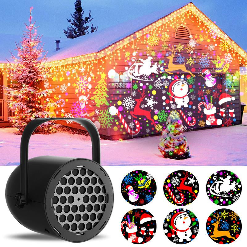 JOYTUTUS LED Christmas Projection Lamp 5V/1A with 16 Patterns USB Powered for Home & Car Use Dynamic Stage Projector for Holiday Party Atmosphere